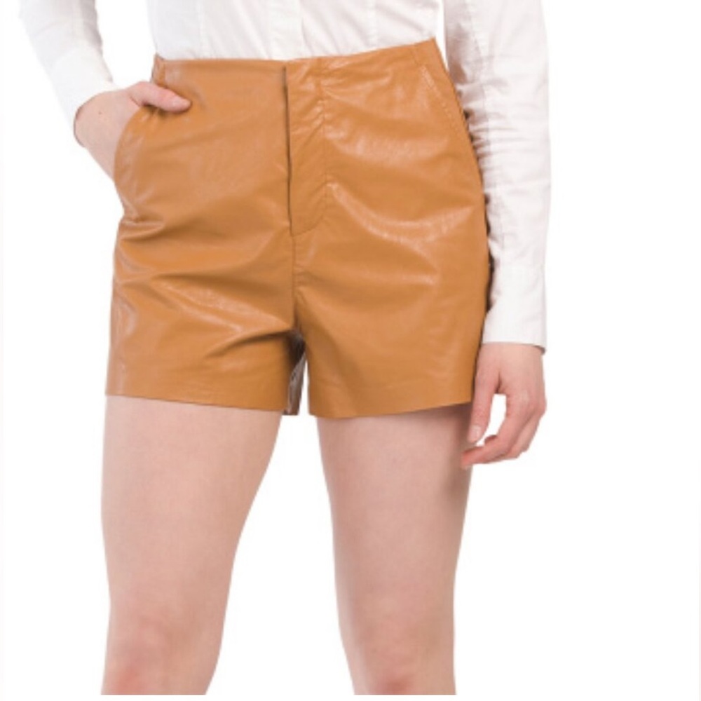 JOE'S Johnnie Weightless Faux Leather Shorts Almond